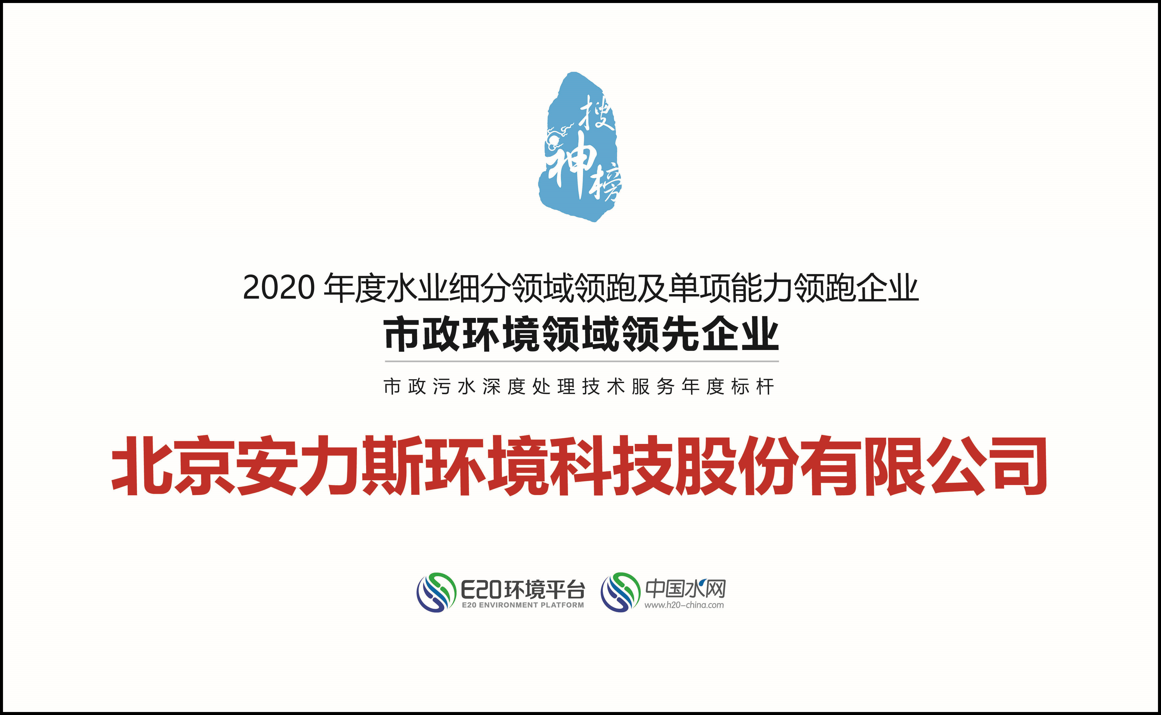 市政环境领域领先企业-细分领域领跑奖